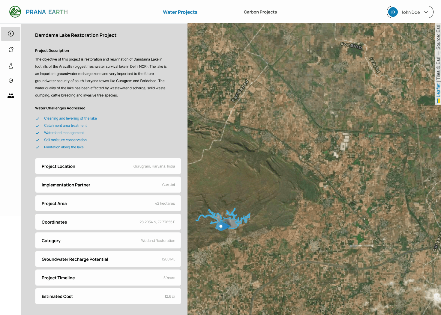 Satellite Map & Project Boundary Monitoring